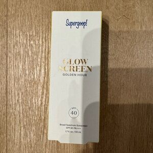 Supergoop! Glow Screen Sunscreen — White & Gold Packaging